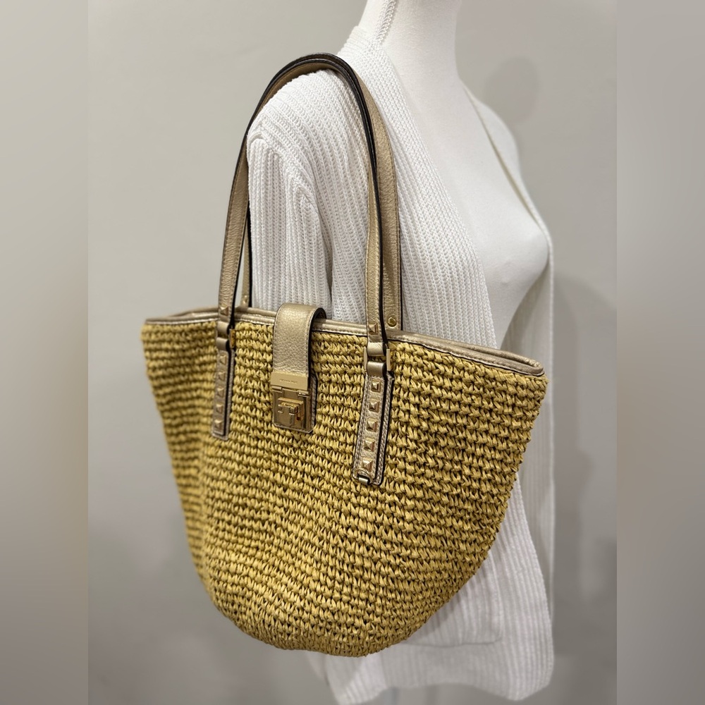 Michael Kors Gold Tote Bag with Metallic Handles - Picture 10 of 11